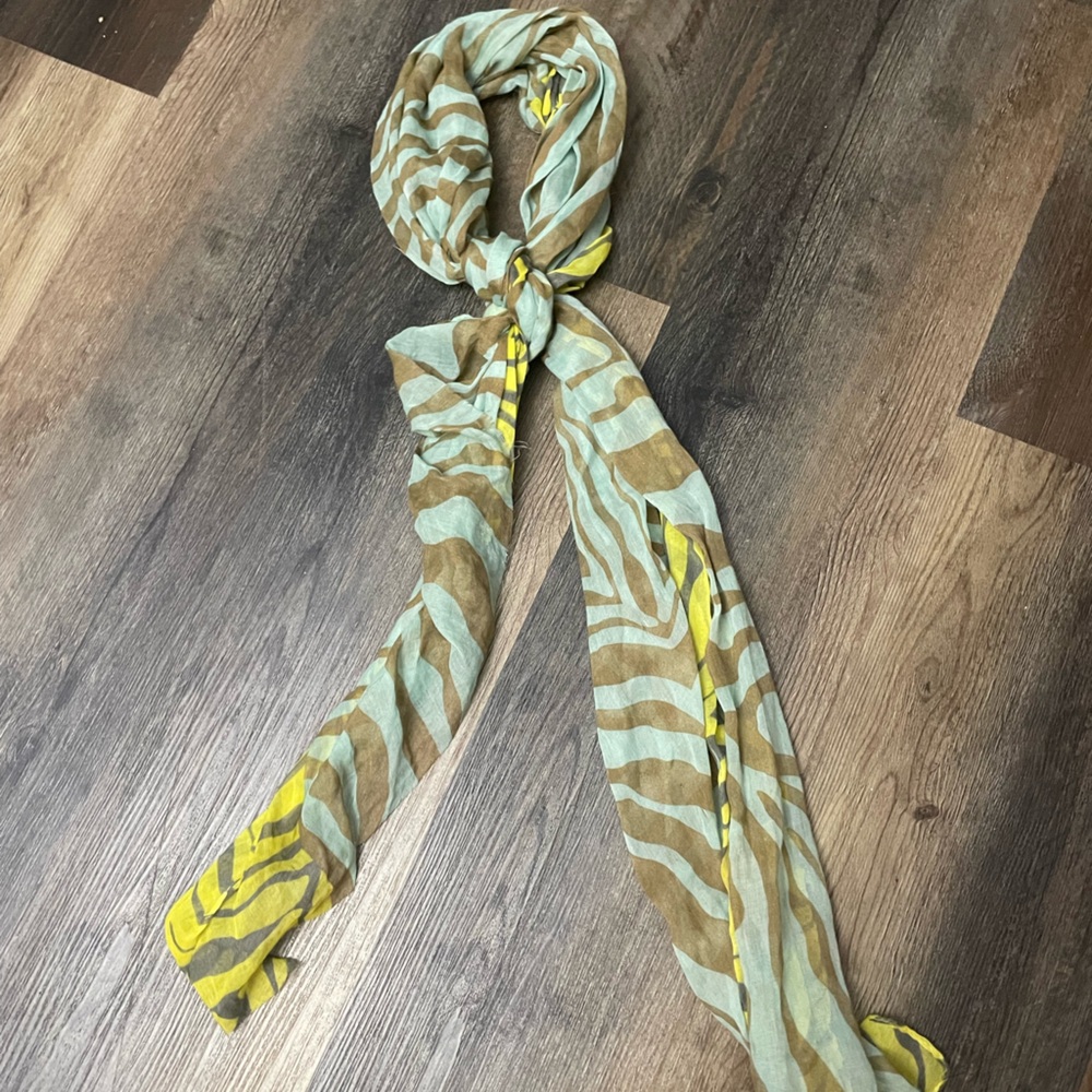 Striped Scarf in Brown and Yellow